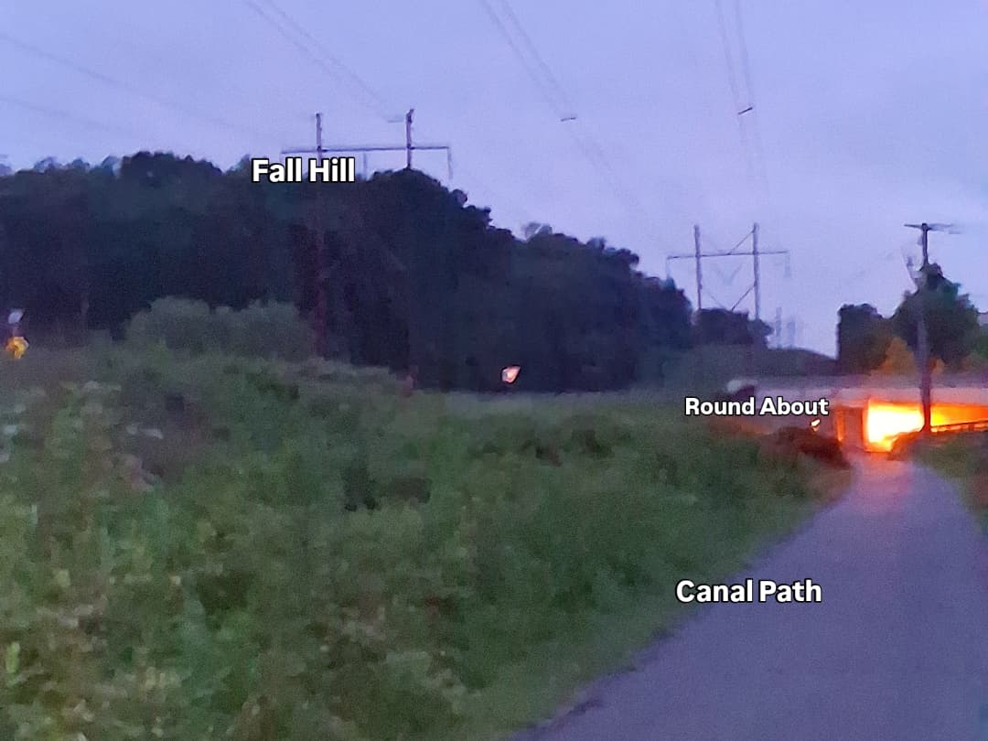 Approaching Fall Hill at night